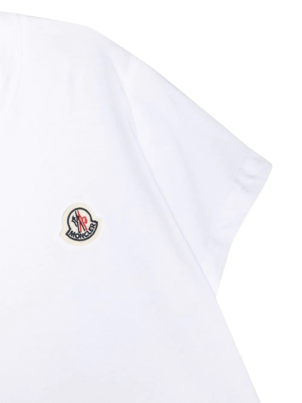 White T-Shirt With Logo Patch - MONCLER ENFANT - Russocapri